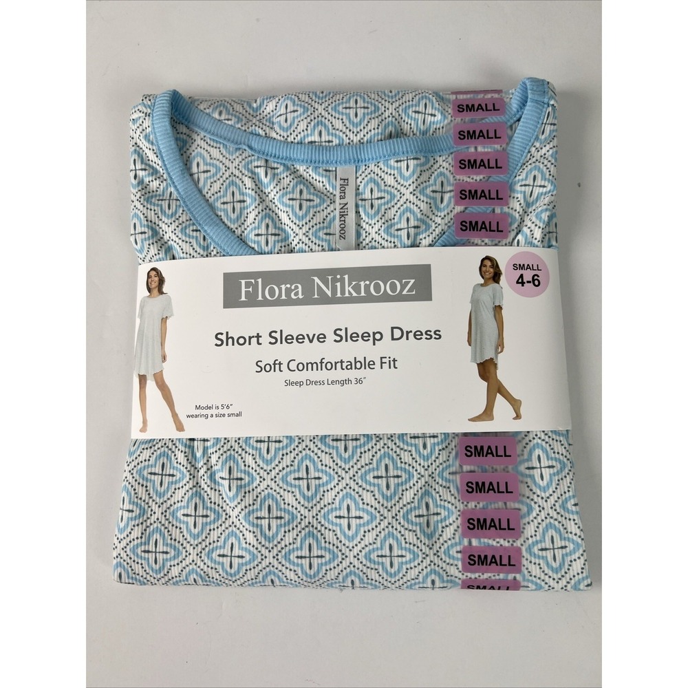 Flora Nikrooz Womens Sleep Dress Small 4/6 Length 36" Soft Comfortable Blue E20